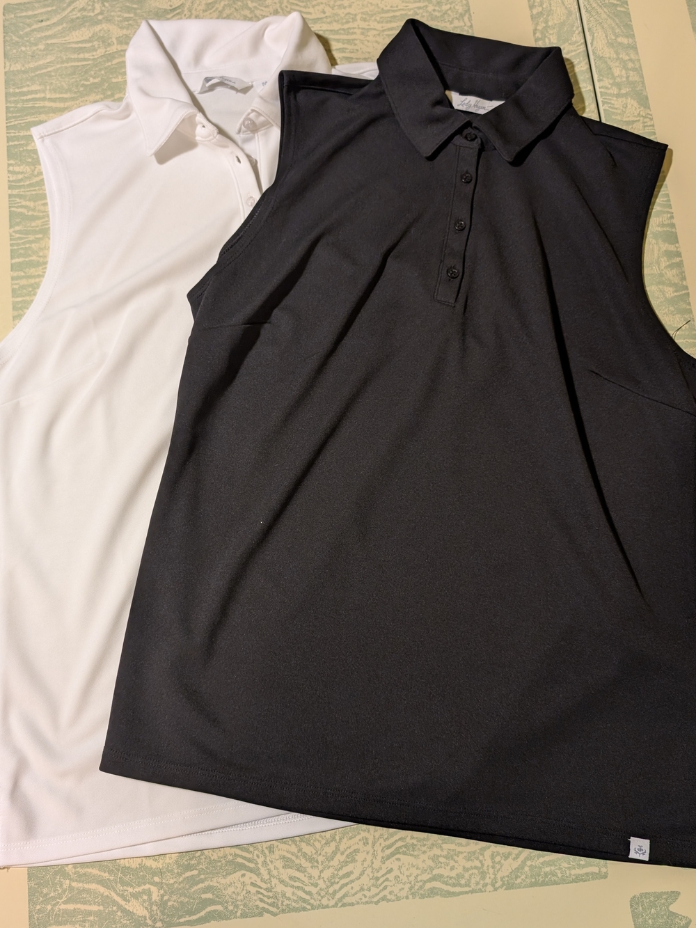 Lady Hagen Sleeveless Polo Top - Black and White